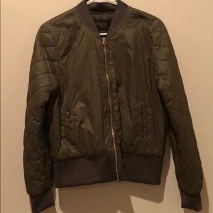 dark green puffer / bomber jacket